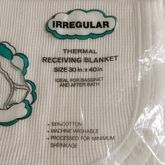 Baby Morgan White Receiving Blanket 100% Cotton Waffle 30 x 40 USA Made New - Picture 3 of 15